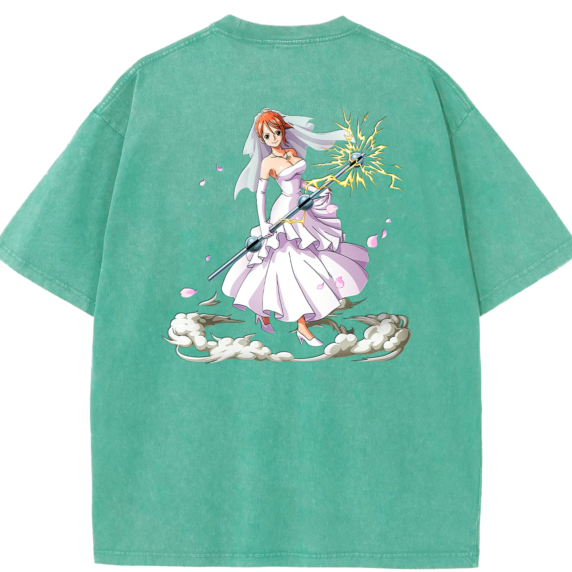 ワンピース ナミ ONE PIECE Nami 綿100% ヴィンテージ風 半袖Tシャツ（背面プリント）